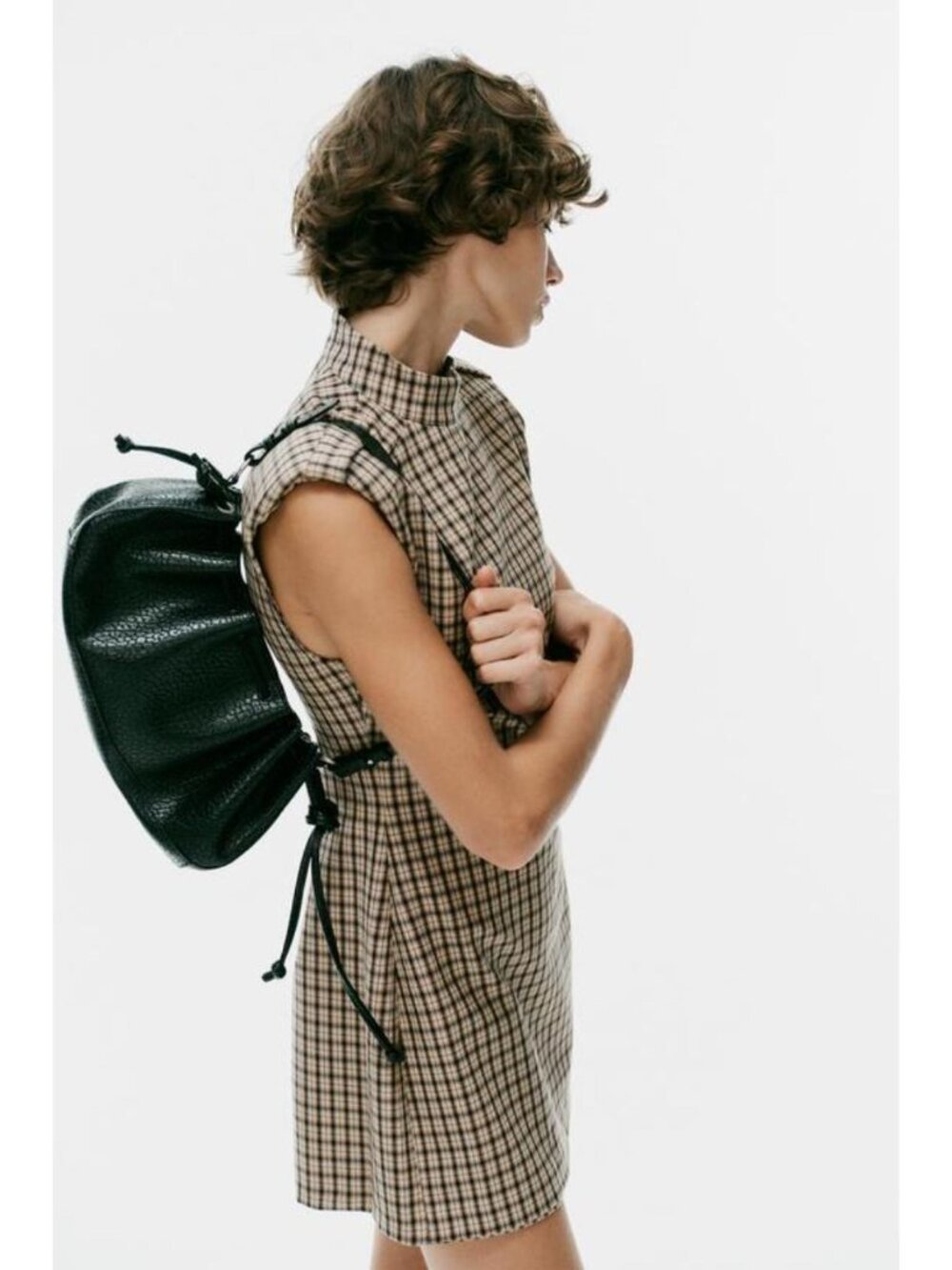ZARA PLAID SHORT JUMPSUIT WITH LOOPS 1210/228/066